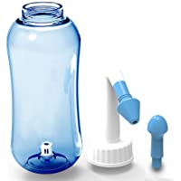 ONCCI Botella de lavado nasal Yoga Nasal 300ml con dos boquillas para niños Adultos Alivio Natural para el resfriado y…
